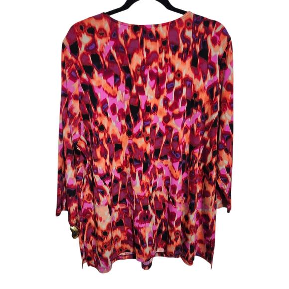 Susan Graver Womens XL Shirt Tunic Abstract Pattern Jeweled V-neckline - Picture 6 of 9